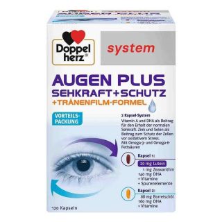 多寶雙心Doppelherz augen plus 全方位護眼膠囊 魚油 淚膜 葉黃素 120顆
